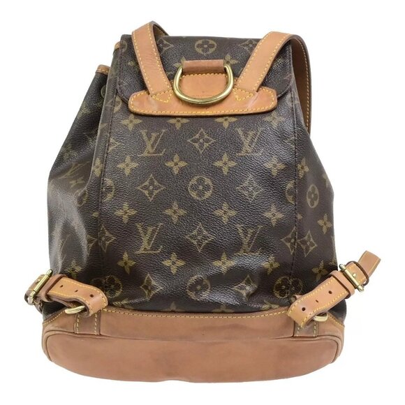LOUIS VUITTON Montsouris MM Backpack Bag Monogram Leather Brown - Picture 11 of 16